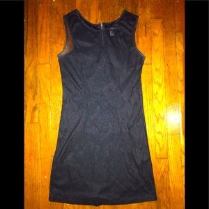 Forever21 Mesh floral black bodycon dress zip back sz L